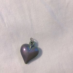 Purple & Green Irresecent Heart Pendant